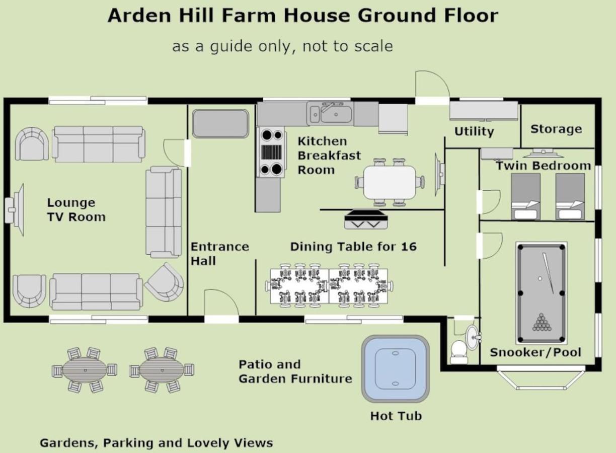 Arden Hill Farmhouse - Hot Tub, Snooker Table, Sleeps 16 Stratford-upon-Avon Exterior photo